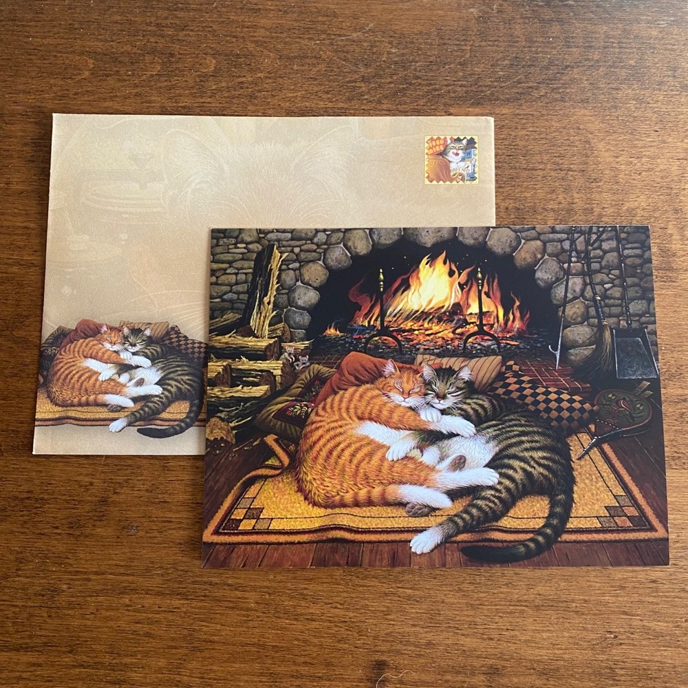 6-pk Leanin' Tree Cats Sleeping LOVE Greeting Cards Charles Wysocki